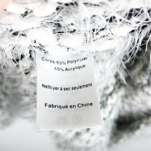 Nordstrom Women’s Lush Fuzzy Chunky Pullover Crewneck Grey Long Sleeve Sweater - Picture 16 of 16